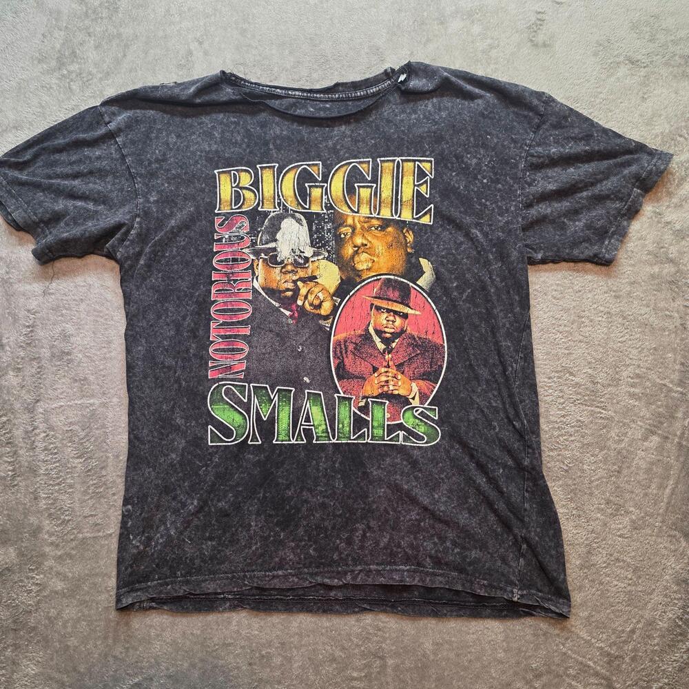 Notorious BIG Biggie Smalls Shirt Mens L Black Rap Music Graphic Tee T-Shirt